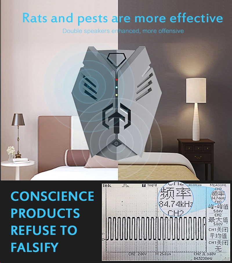 Repelente de ratones electrónico fuerte mejorado, repelente de ardillas, repelente de mosquitos y ratas, repelente de plagas, Control de rechazo de mosquitos Trap7