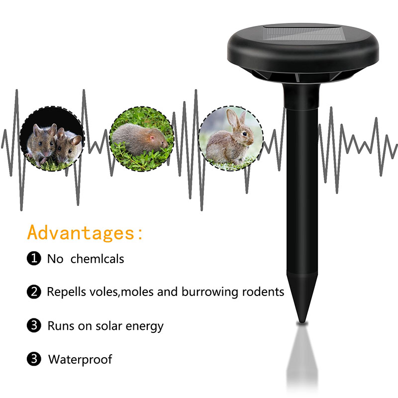 2018 NEW Product Solar Powered Mole Repellent Sonic Mouse repeller Pest Control Ultrasonic Mouse Repeller for Farm Grassland2